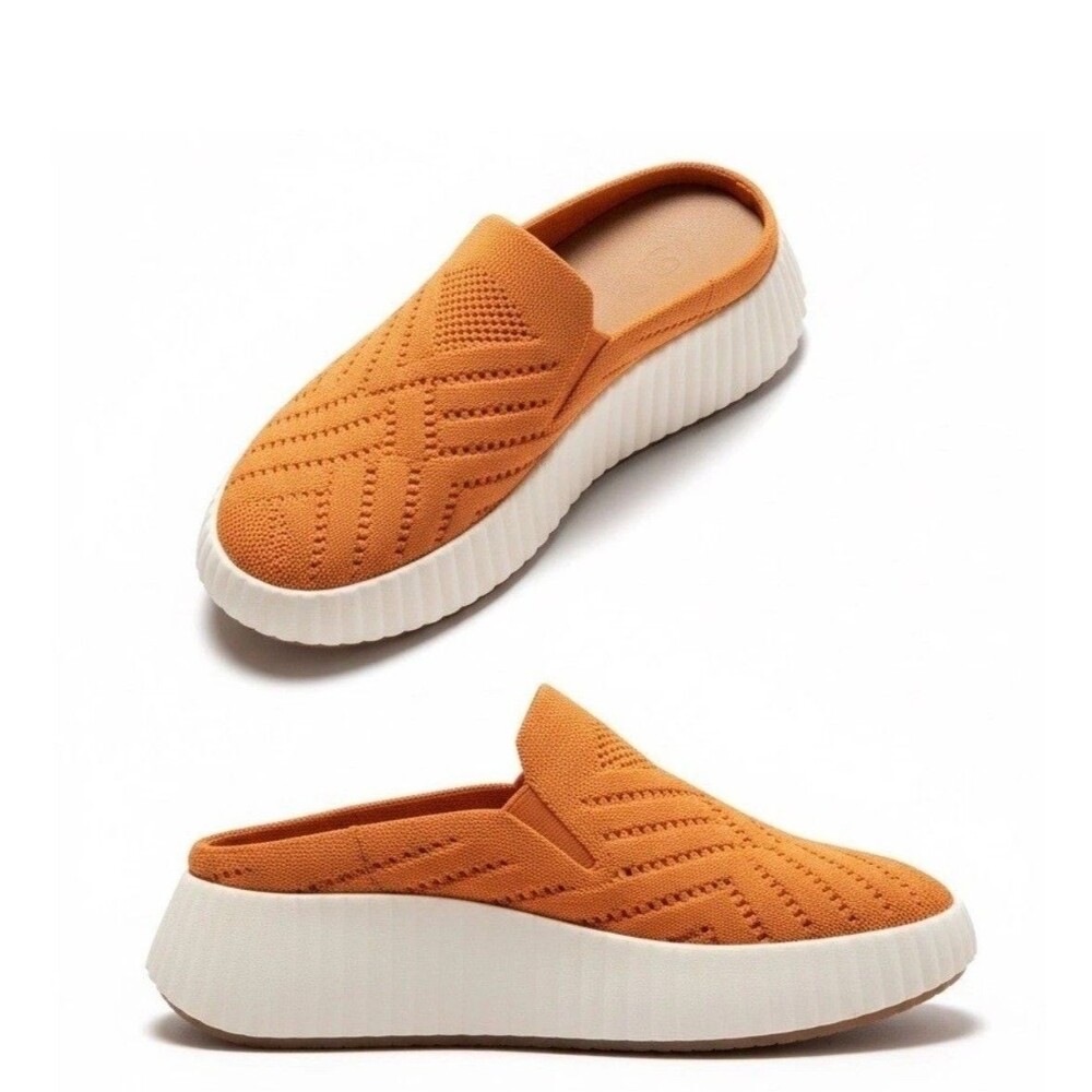 White Mountain Wmn Dystant Slip On Platform Sneakers 8.5 Apricot Orange Color